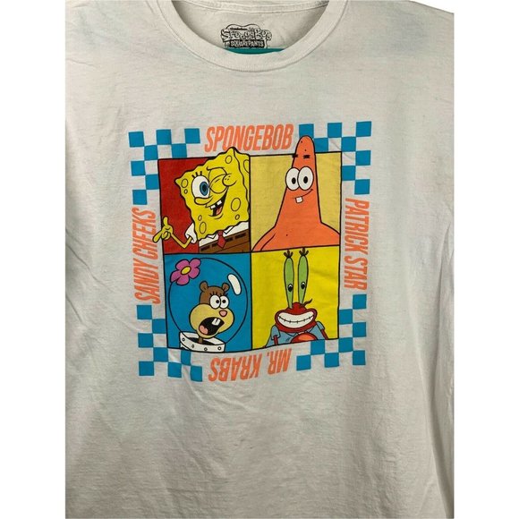 Nickelodeon Spongebob Squarepants White Long Sleeve All Over  Men's Shirt Sz XL - Picture 4 of 10